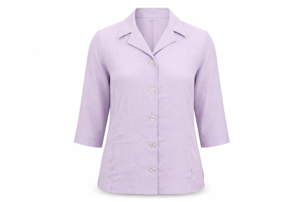 Jenny D Womens Purple Polyester Basic Button-Up Size 12 Collared