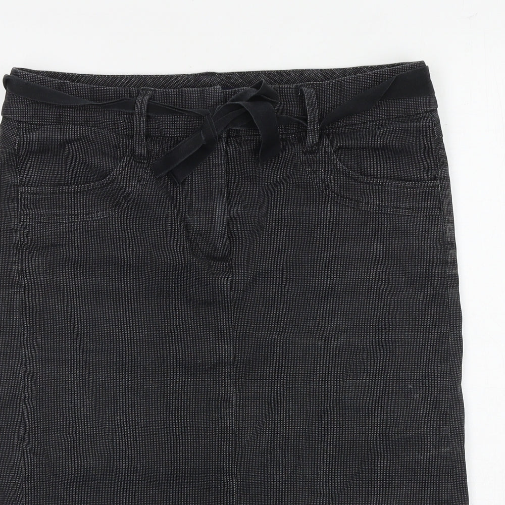 French Connection Womens Green Cotton A-Line Skirt Size 10 Tie