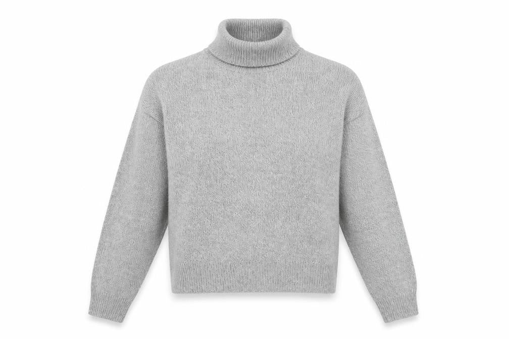 H&M Womens Grey High Neck Acrylic Pullover Jumper Size XS