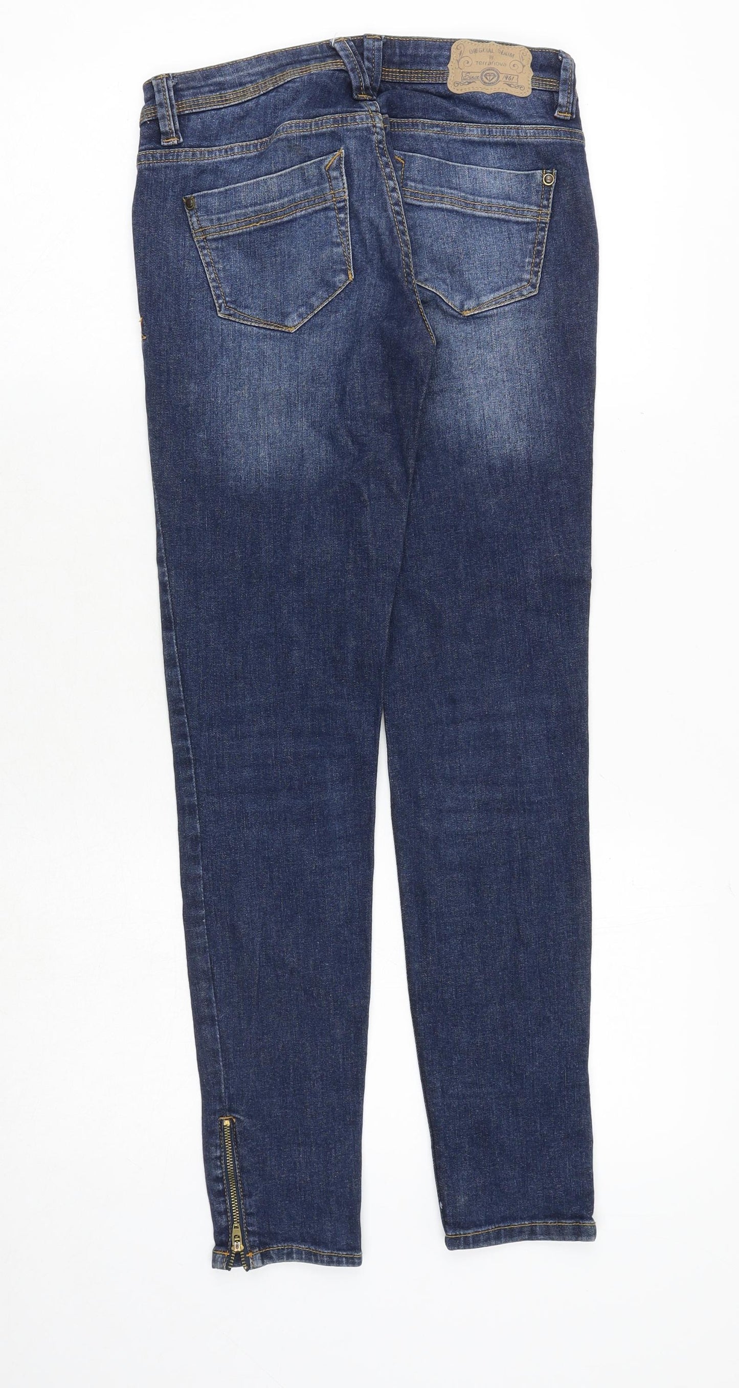 Terranova Womens Blue Cotton Skinny Jeans Size XS Regular Zip