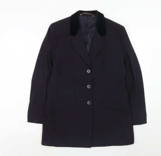 Marks and Spencer Womens Blue Wool Jacket Suit Jacket Size 14