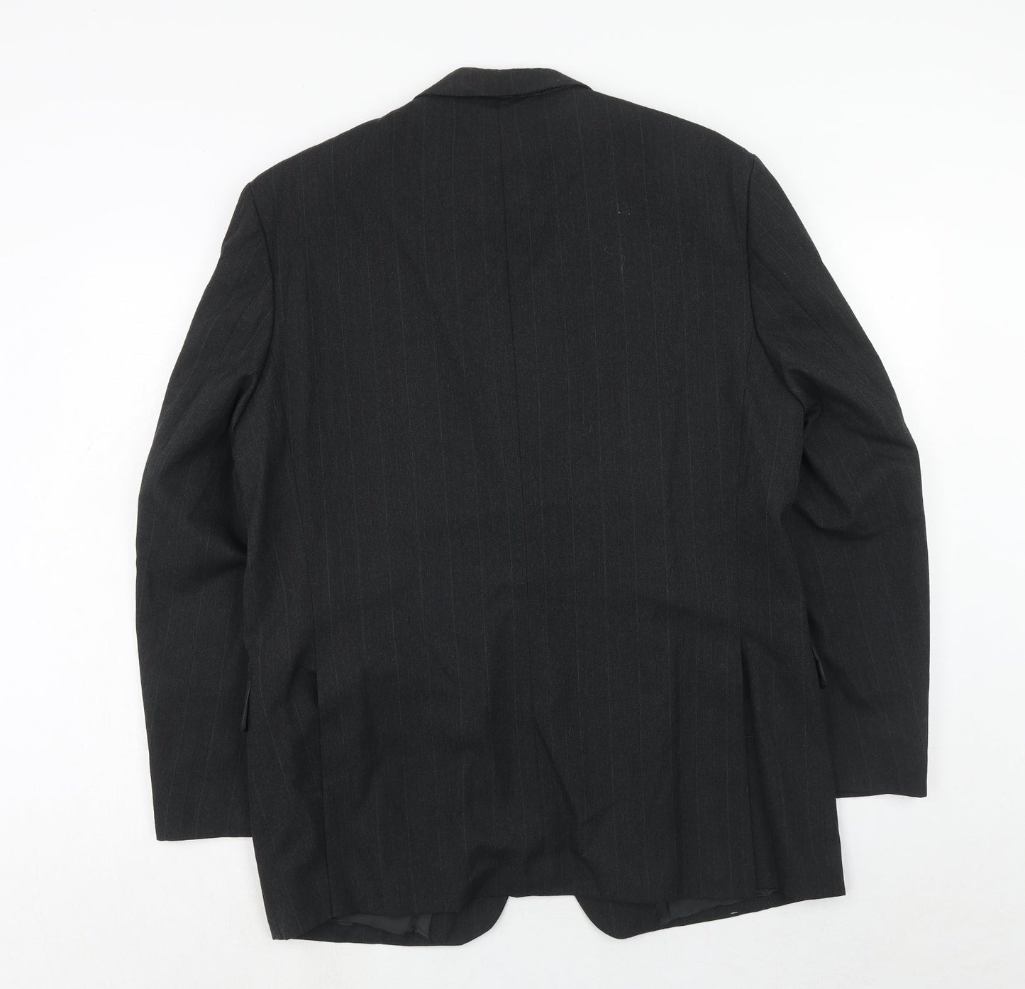 Brook Taverner Mens Grey Striped Polyester Jacket Suit Jacket Size 42 Regular