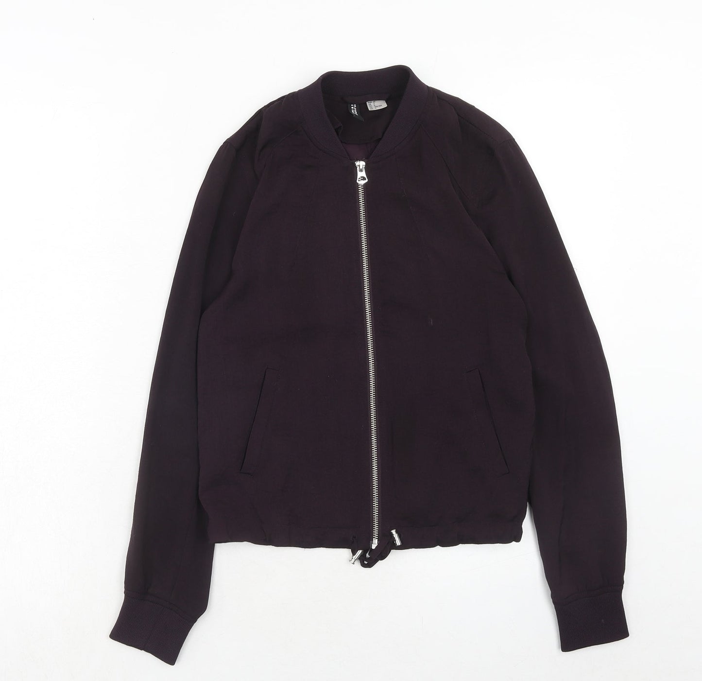 H&M Womens Purple Bomber Jacket Jacket Size 4 Zip