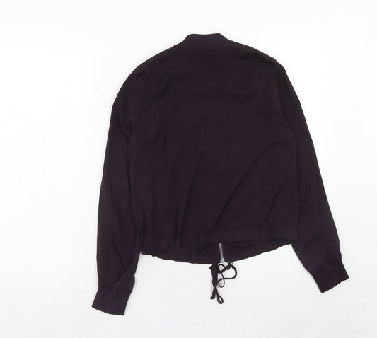 H&M Womens Purple Bomber Jacket Jacket Size 4 Zip