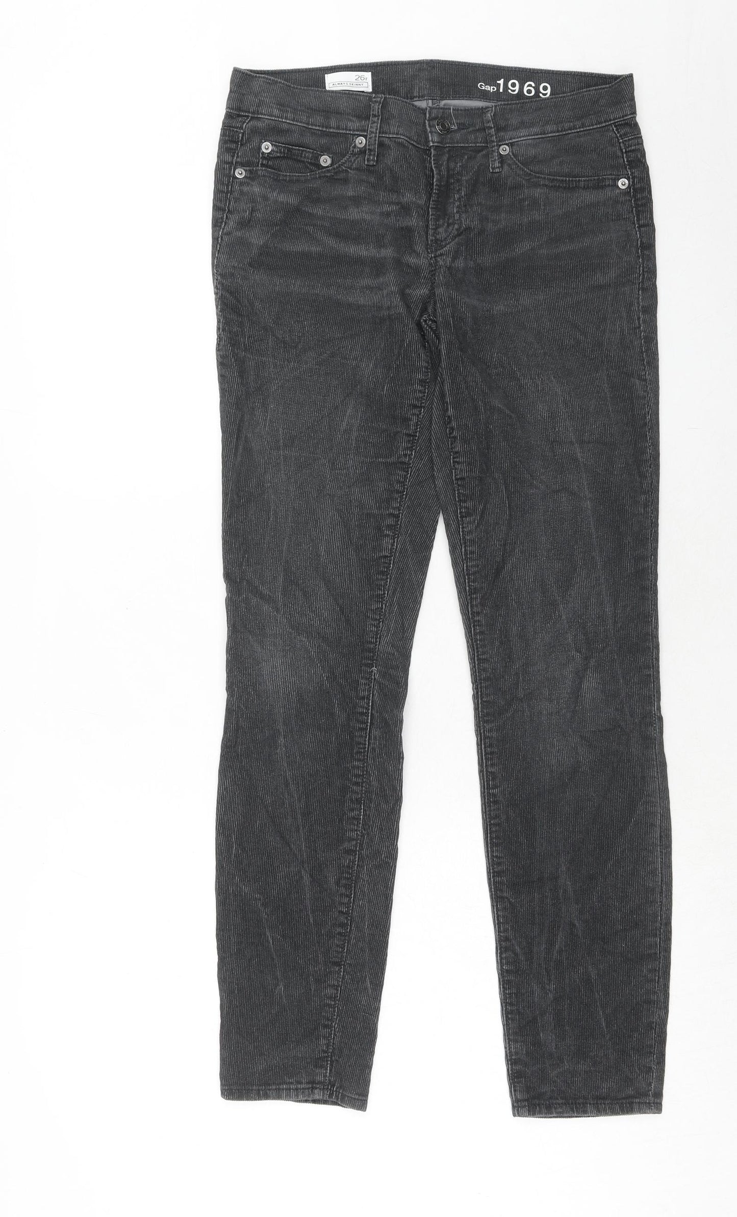 Gap Womens Grey Cotton Trousers Size 26 in Regular Zip