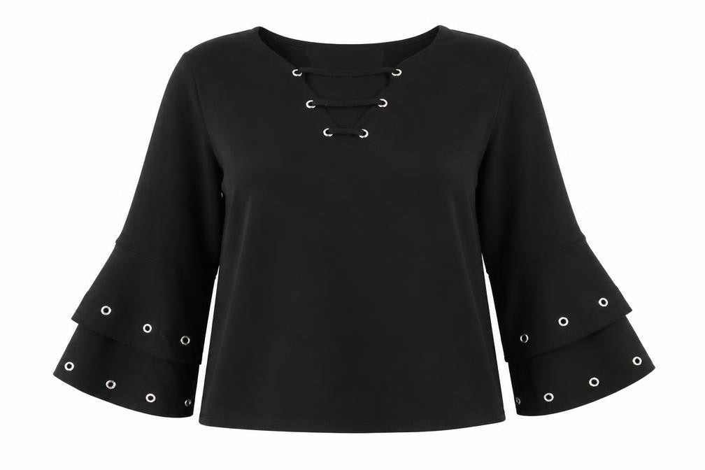 Womens UK Size M Klass Black Polyester Blouse
