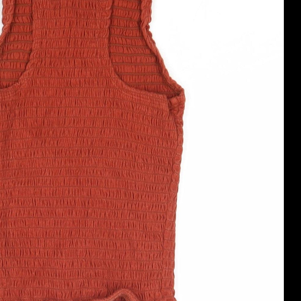 Hollister Womens Brown Cotton Basic Tank Size XS Round Neck