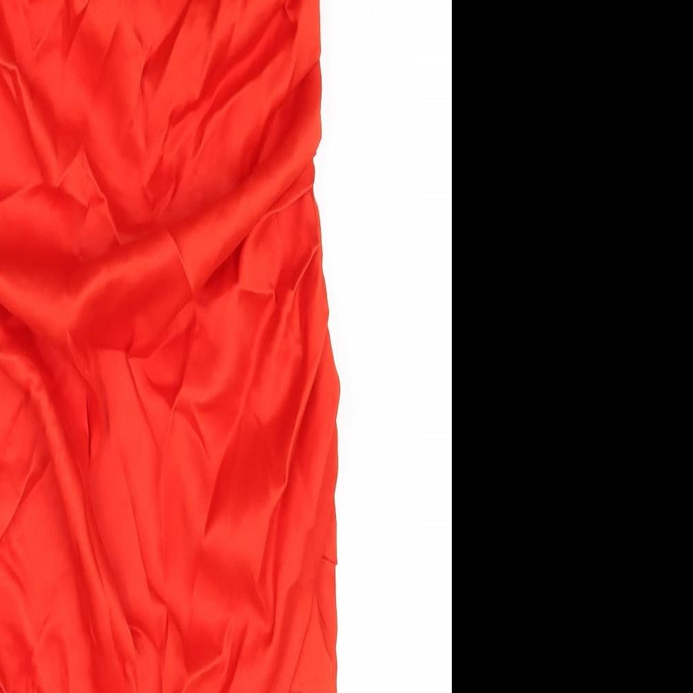 Zara Womens Red Polyester Bodycon Size XS Off the Shoulder Zip