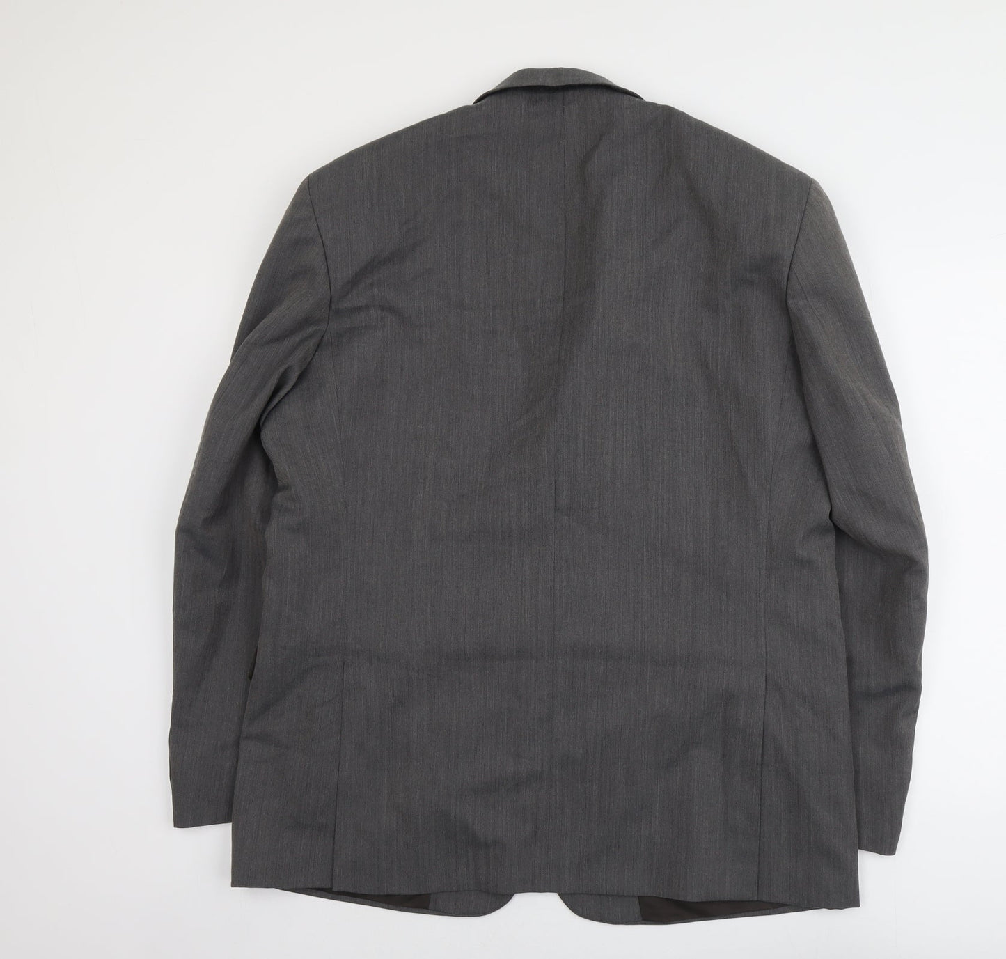 Pin stripe Mens Grey Polyester Jacket Suit Jacket Size L Regular