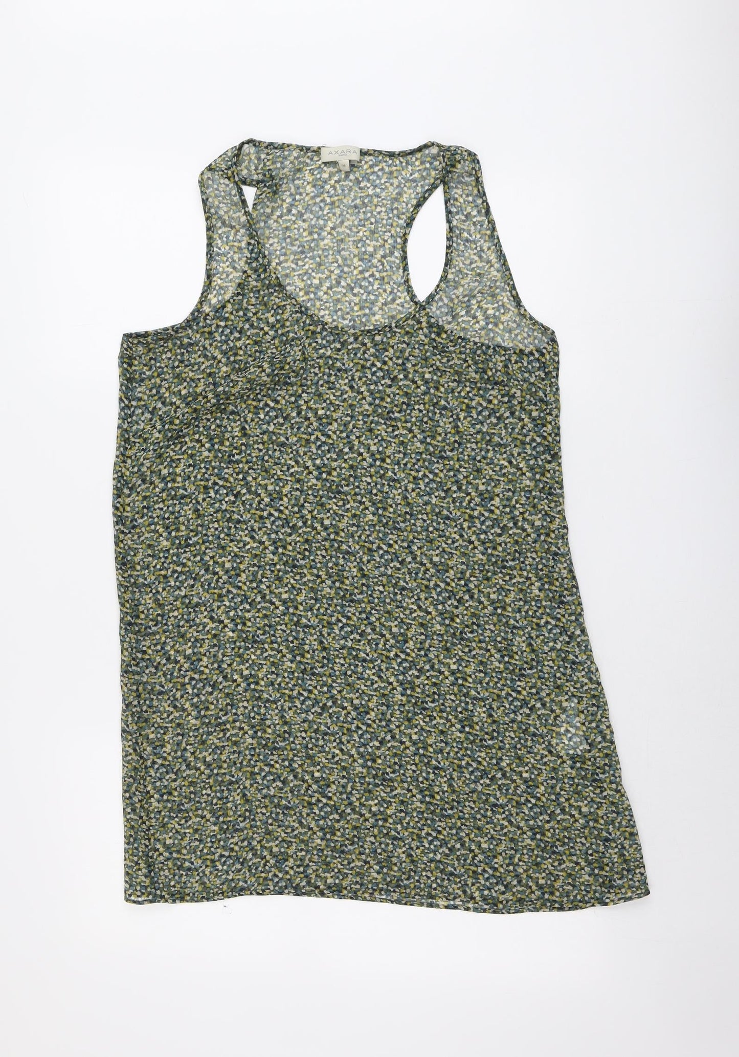 Axara Paris Womens Multicoloured Geometric Polyester Basic Tank Size M Scoop Neck