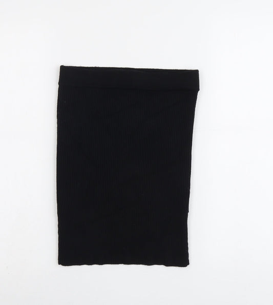 Zara Womens Black Nylon Bandage Skirt Size S