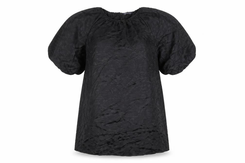 Marks and Spencer Womens Black Geometric Polyester Shift Size 14 Round Neck Button