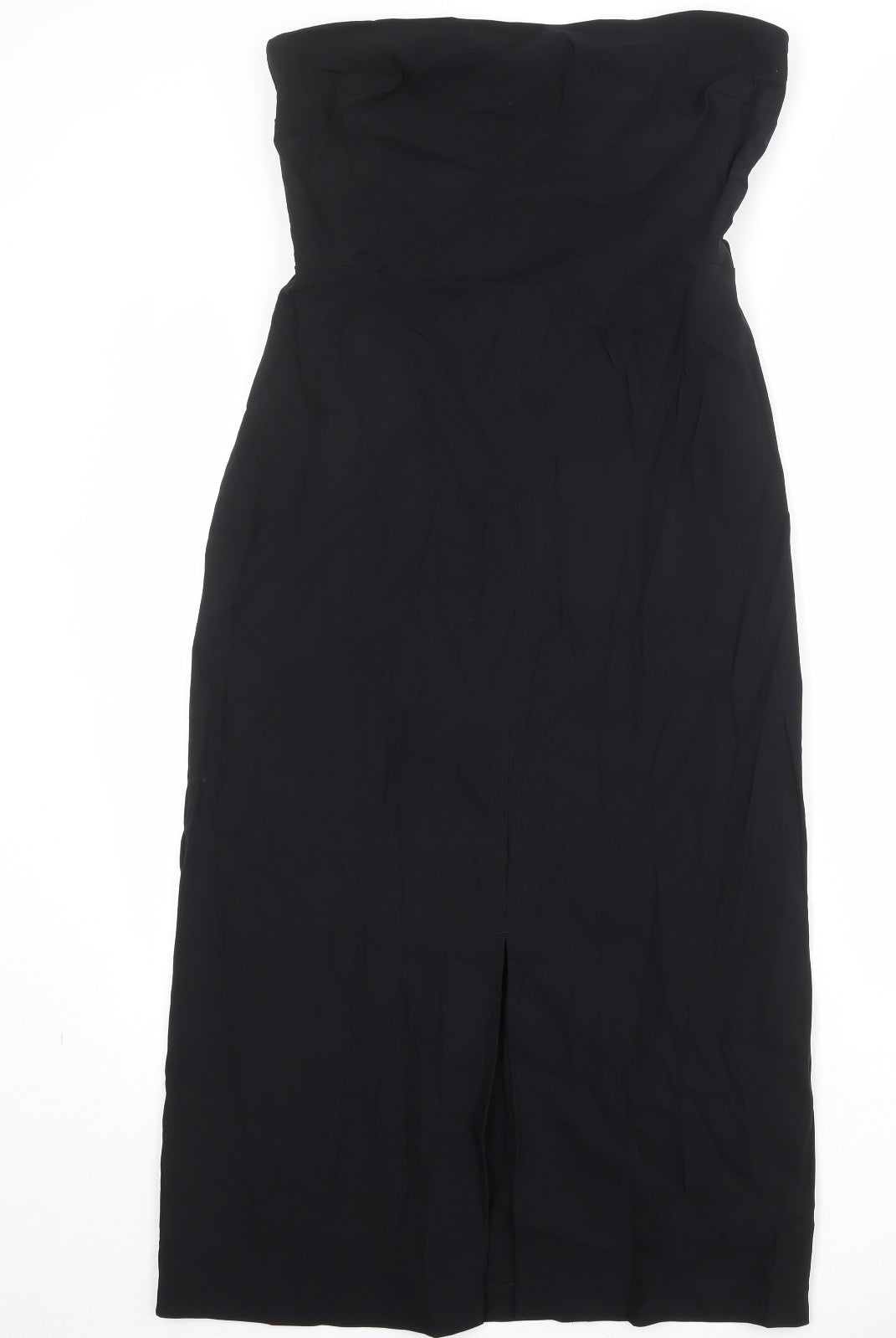 Marks and Spencer Womens Black Viscose Sheath Size 14 Square Neck Zip