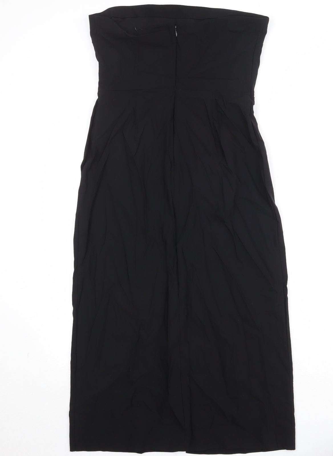 Marks and Spencer Womens Black Viscose Sheath Size 14 Square Neck Zip
