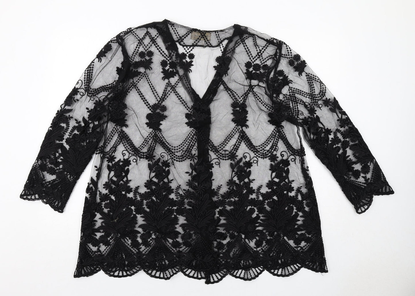 Miss Selfridge Womens Black Geometric Jacket Size M Button