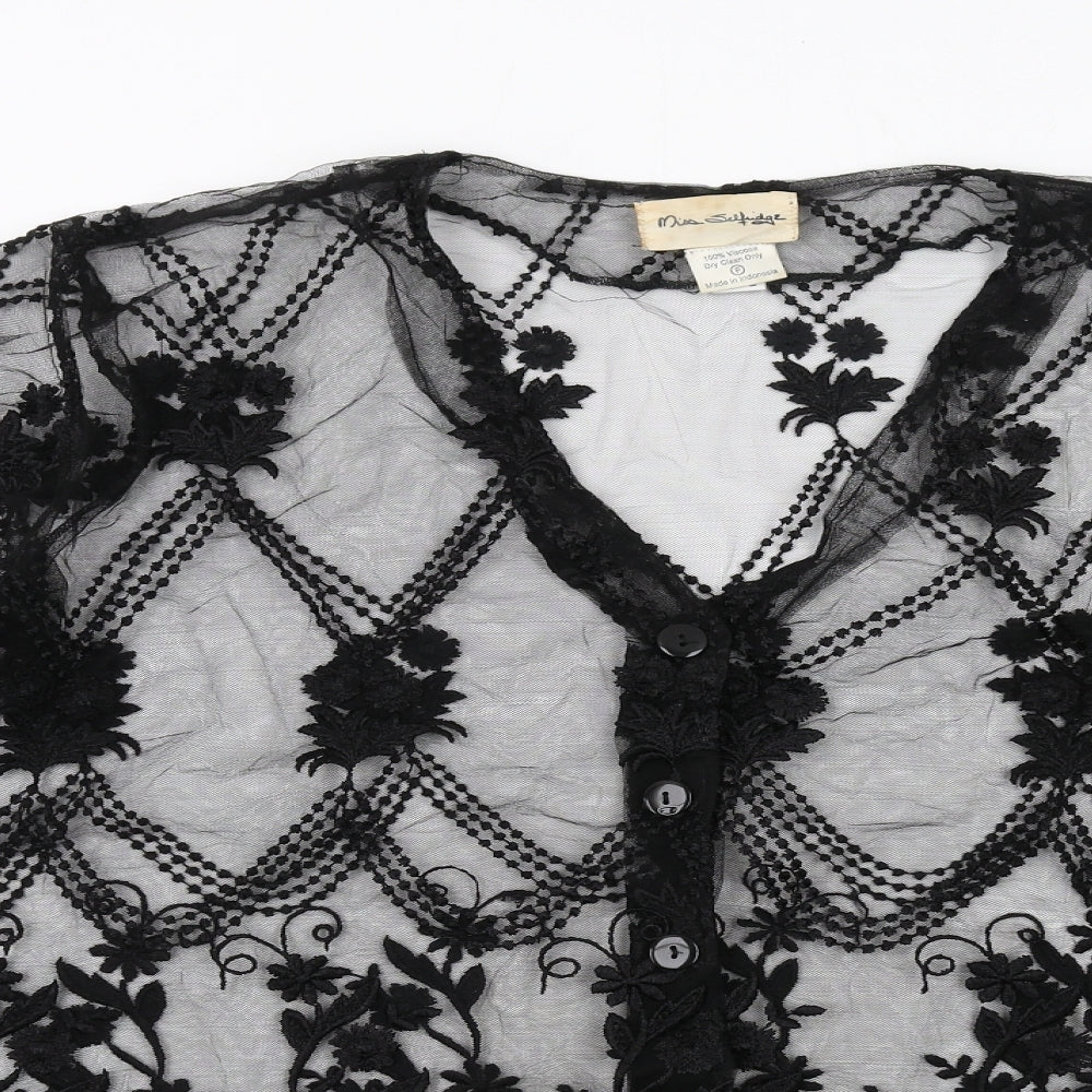 Miss Selfridge Womens Black Geometric Jacket Size M Button