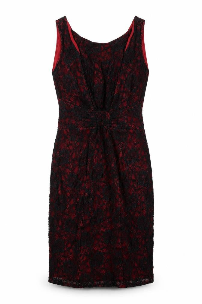 Donna Ricco Womens Black Nylon Tank Dress Size 10 Boat Neck Zip