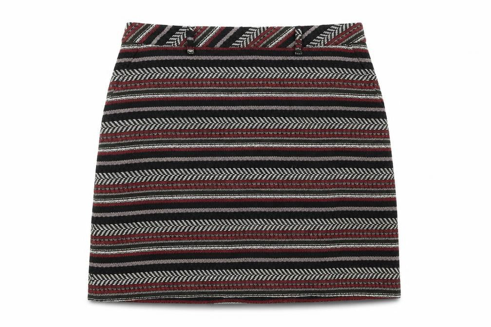 Marks and Spencer Womens Black Geometric Polyester A-Line Skirt Size 10 Zip
