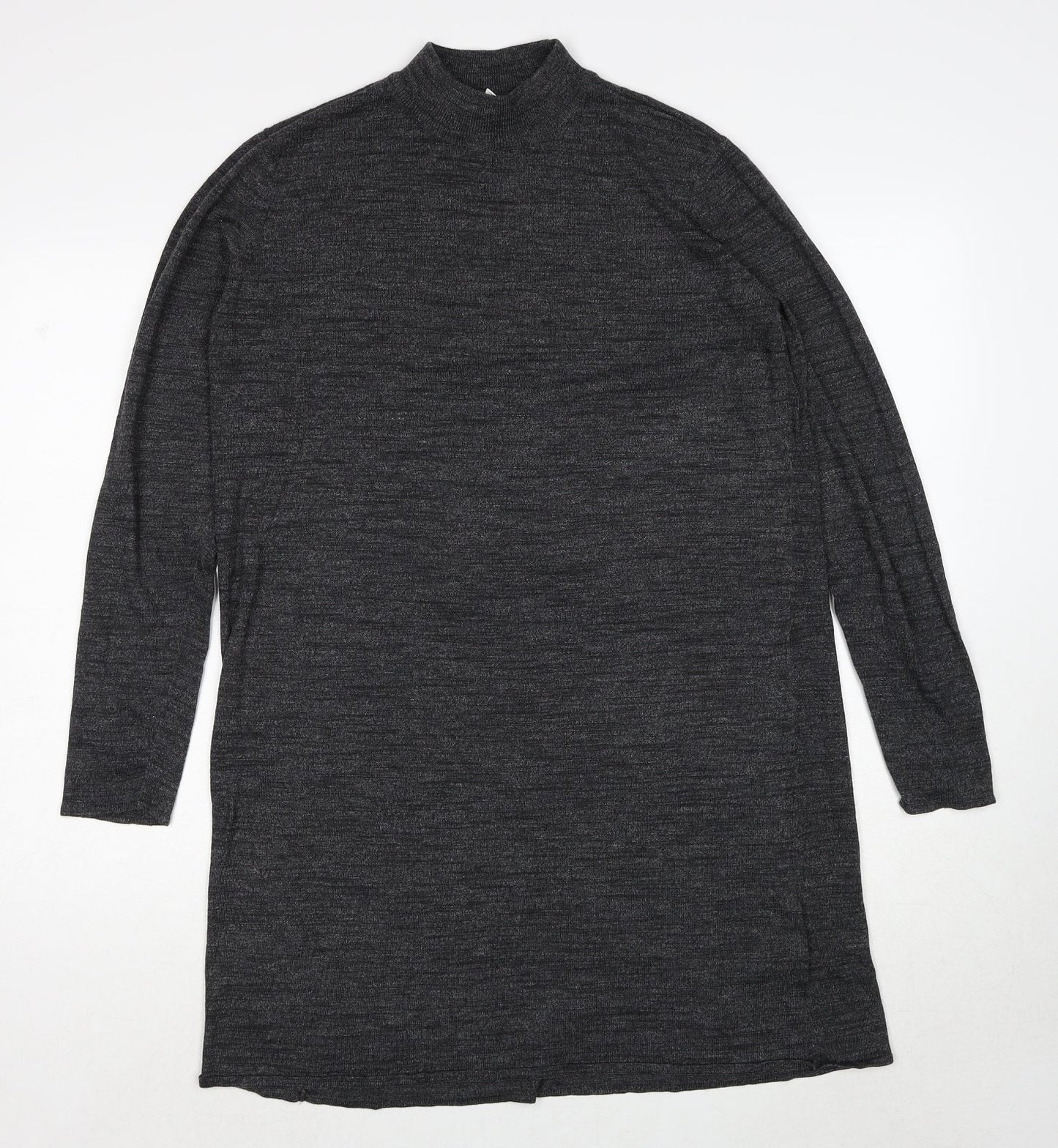 H&M Womens Grey High Neck Polyester Pullover Jumper Size M