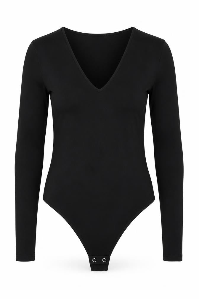 Boa Womens Black Polyester Bodysuit One-Piece Size S Snap