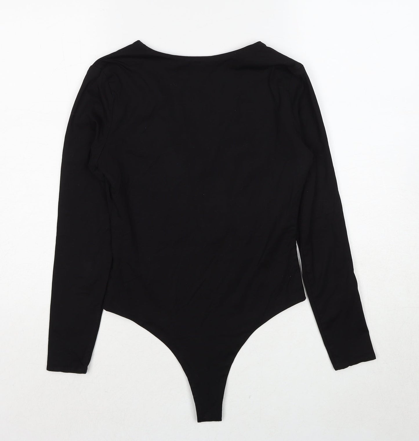 Boa Womens Black Polyester Bodysuit One-Piece Size S Snap