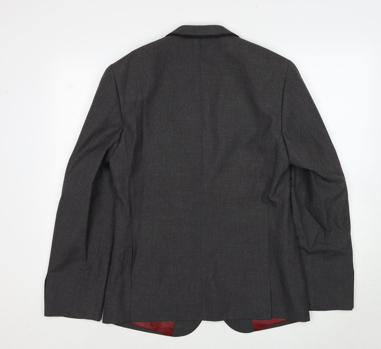 Burton Mens Grey Polyester Jacket Suit Jacket Size 38 Regular