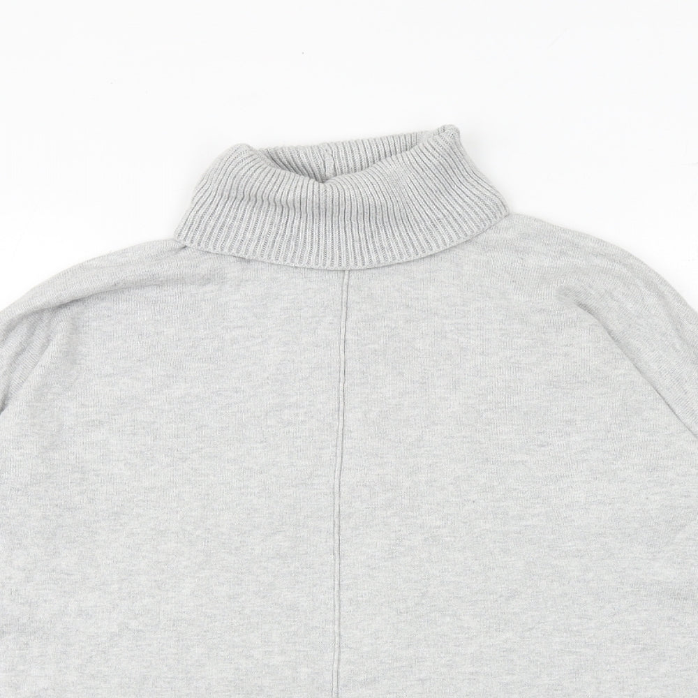 NEXT Womens Grey Roll Neck Cotton Pullover Jumper Size 12