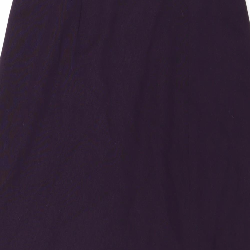 JFW Womens Purple Polyester Straight & Pencil Skirt Size 12 Zip
