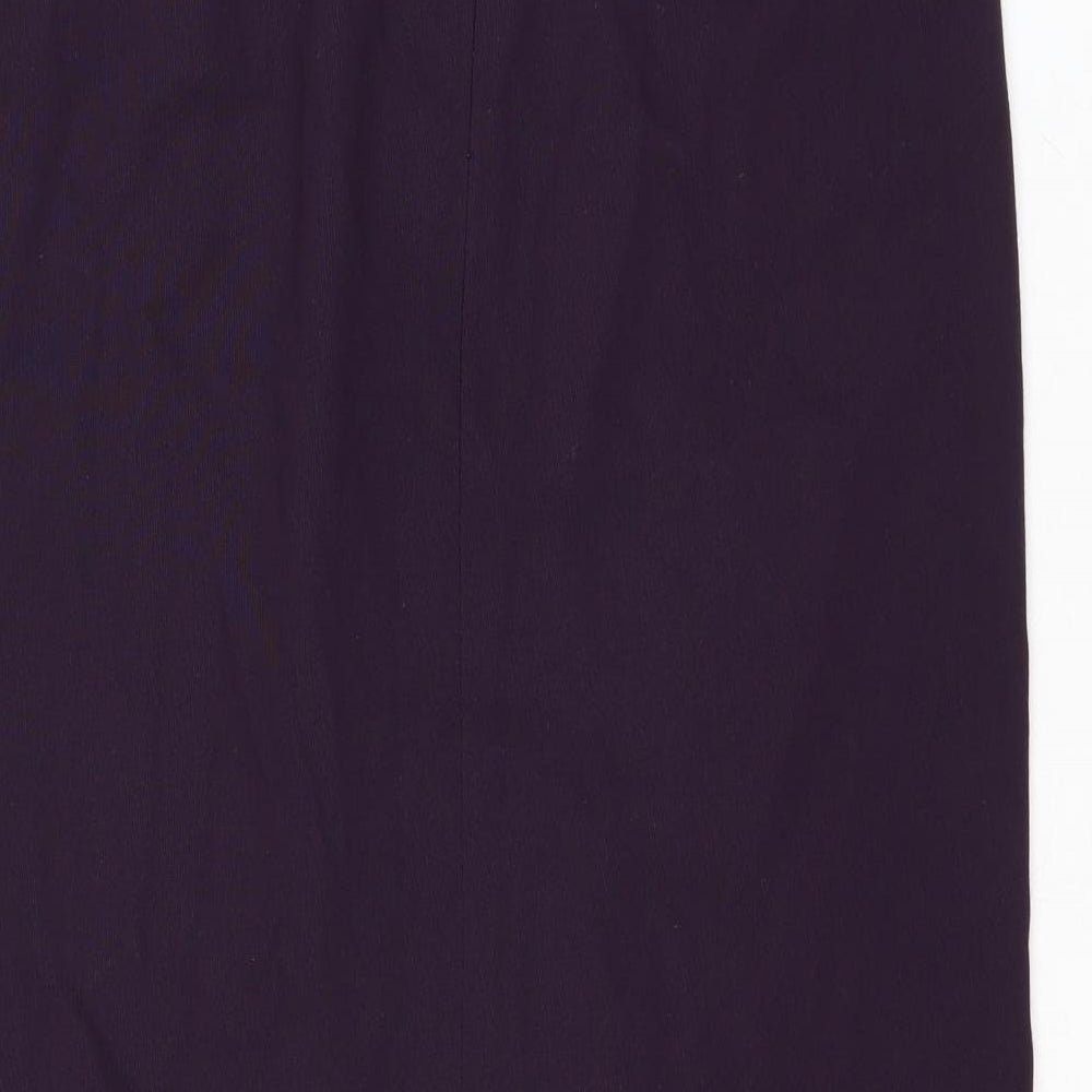 JFW Womens Purple Polyester Straight & Pencil Skirt Size 12 Zip
