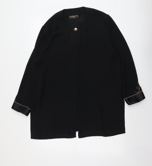 Legacy Womens Black Overcoat Coat Size 14 Button
