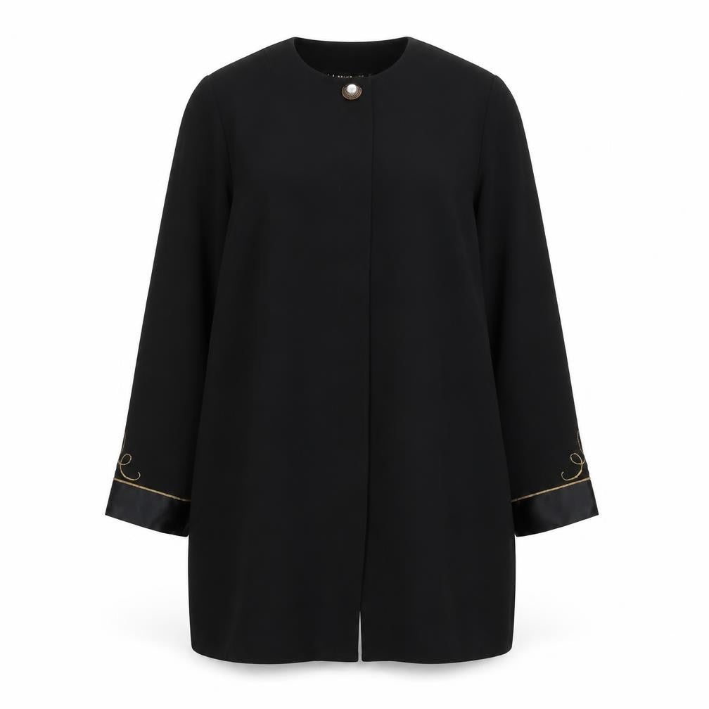Legacy Womens Black Overcoat Coat Size 14 Button