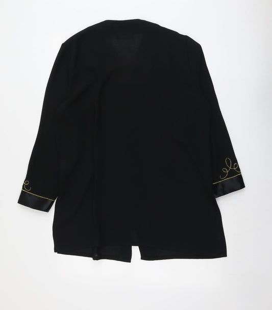Legacy Womens Black Overcoat Coat Size 14 Button