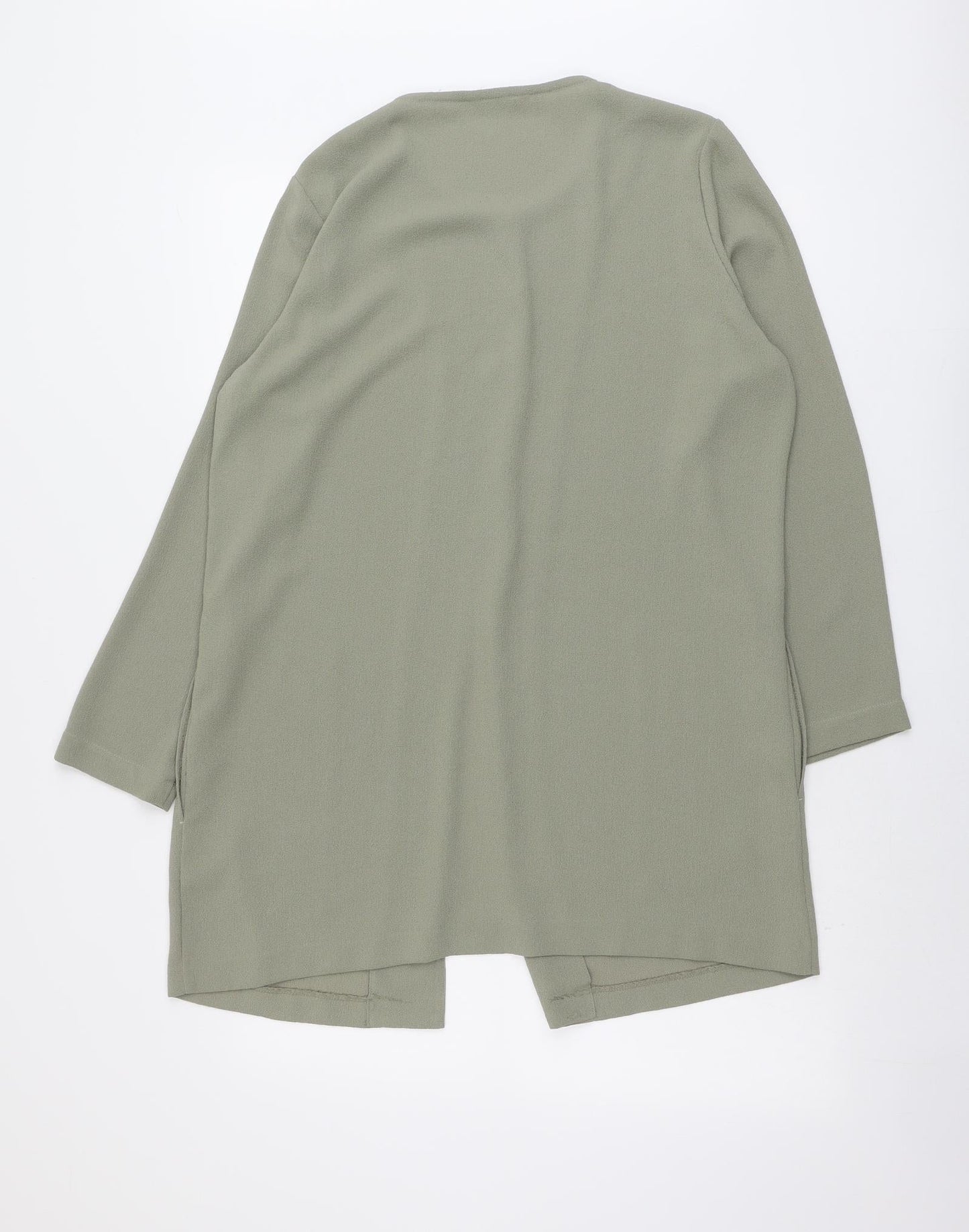 Marks and Spencer Womens Green Overcoat Coat Size 14 Hook & Eye