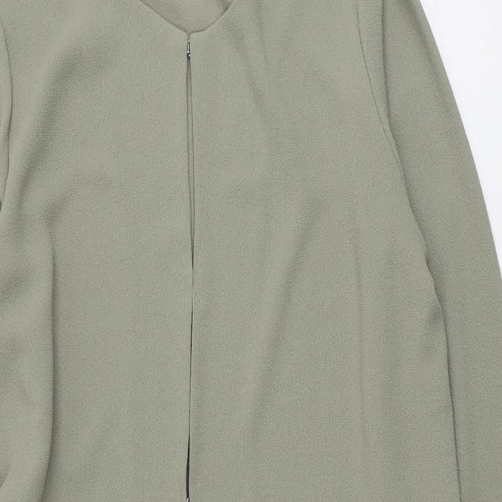 Marks and Spencer Womens Green Overcoat Coat Size 14 Hook & Eye