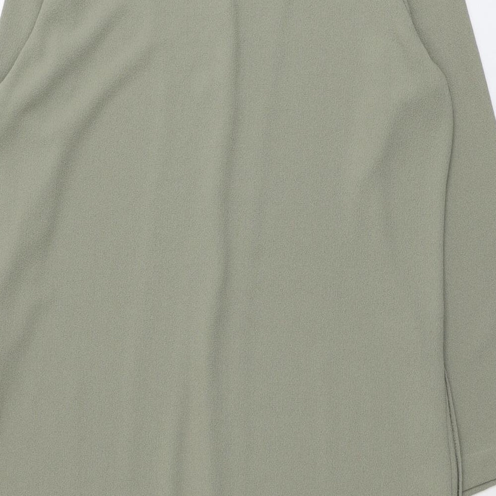 Marks and Spencer Womens Green Overcoat Coat Size 14 Hook & Eye