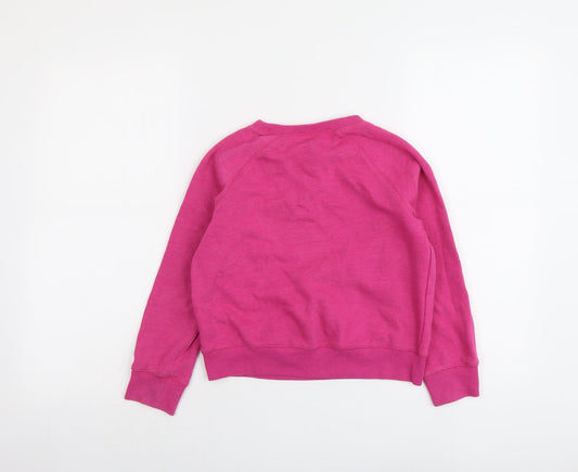 NEXT Girls Pink Cotton Pullover Sweatshirt Size 9 Years Pullover