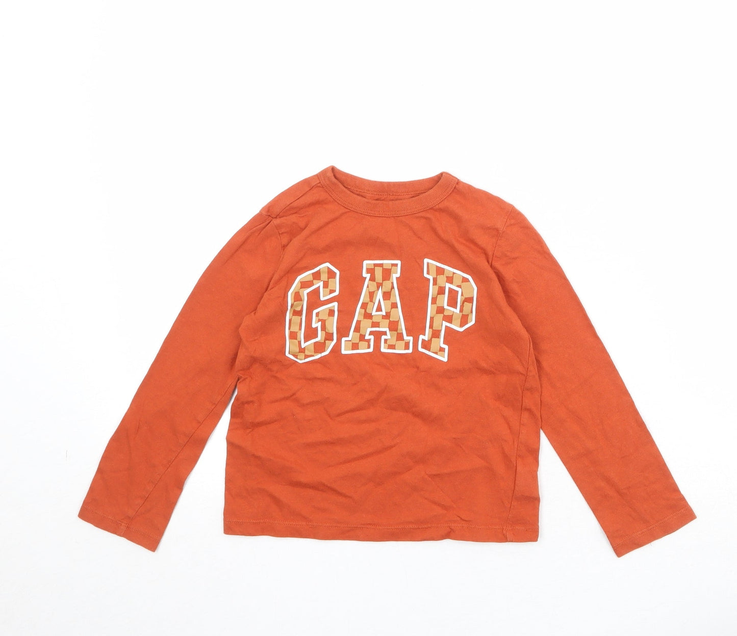 Gap Boys Orange Cotton Pullover T-Shirt Size XS Round Neck Pullover