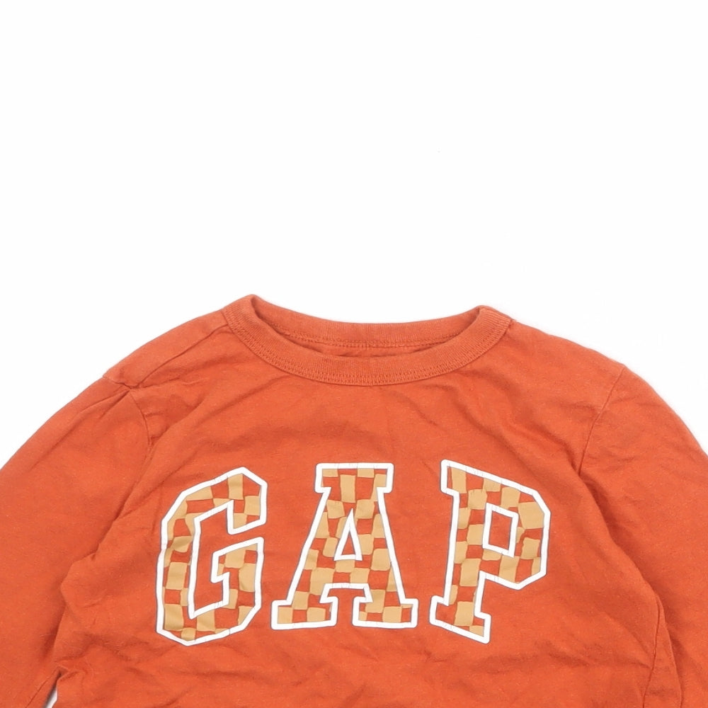 Gap Boys Orange Cotton Pullover T-Shirt Size XS Round Neck Pullover