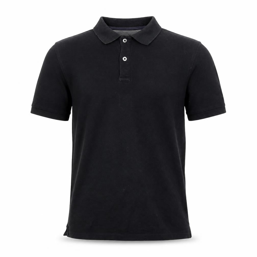 Marks and Spencer Mens Black Cotton Polo Size S Collared Button