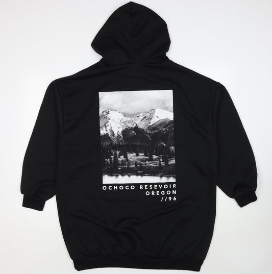 ASOS Womens Black Polyester Pullover Hoodie Size 10 Pullover