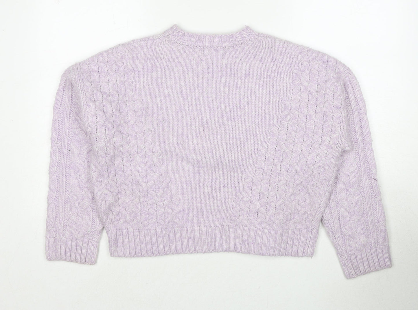 Brave Soul Womens Purple Round Neck Polyester Pullover Jumper Size S
