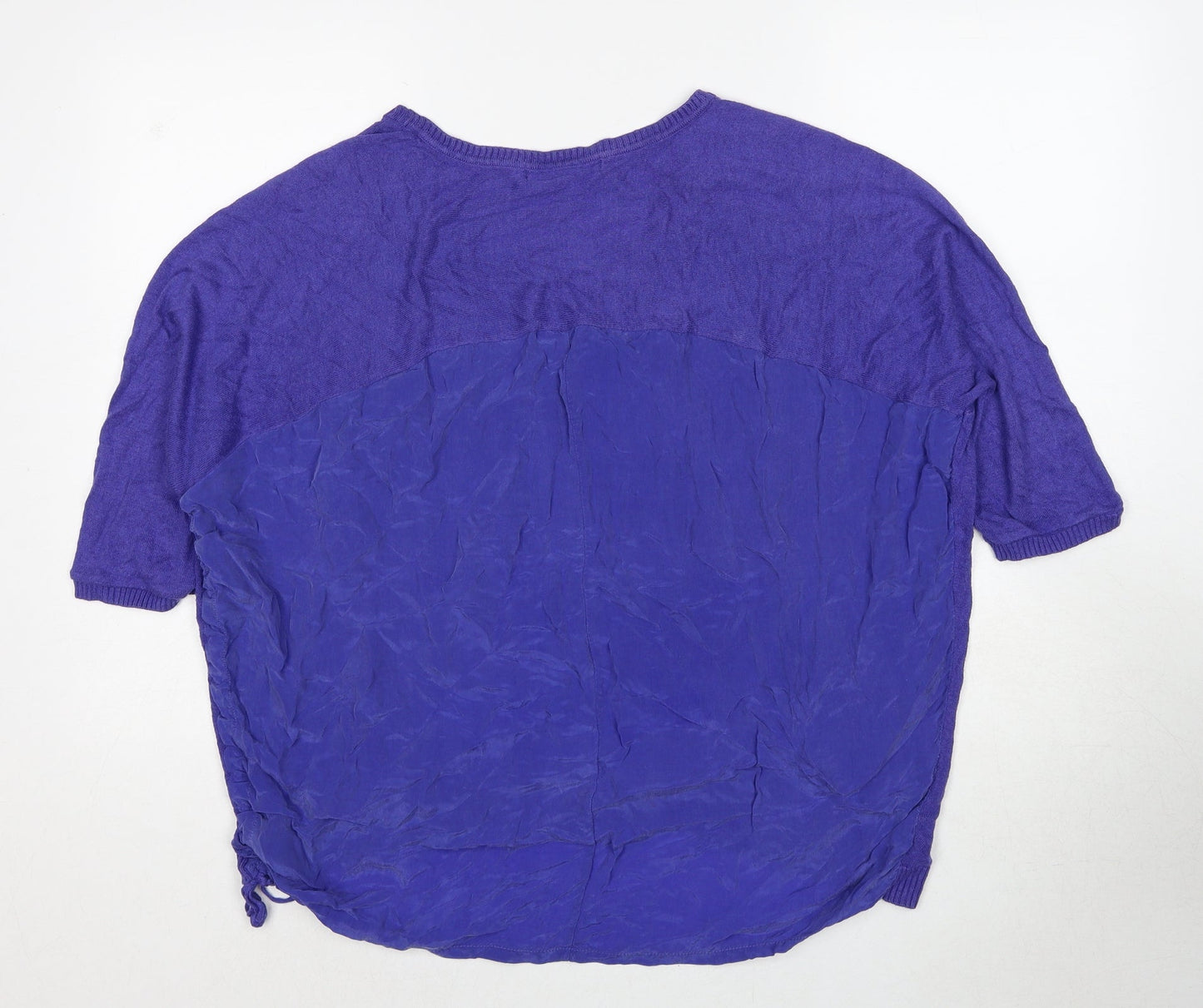 Marks and Spencer Womens Blue Viscose Basic Blouse Size M Round Neck