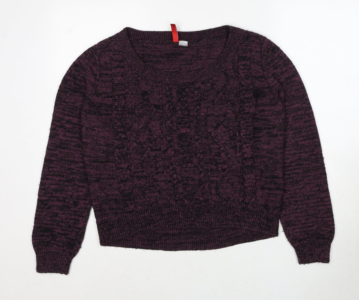 Divided by H&M Womens Purple Round Neck Cotton Pullover Jumper Size 12
