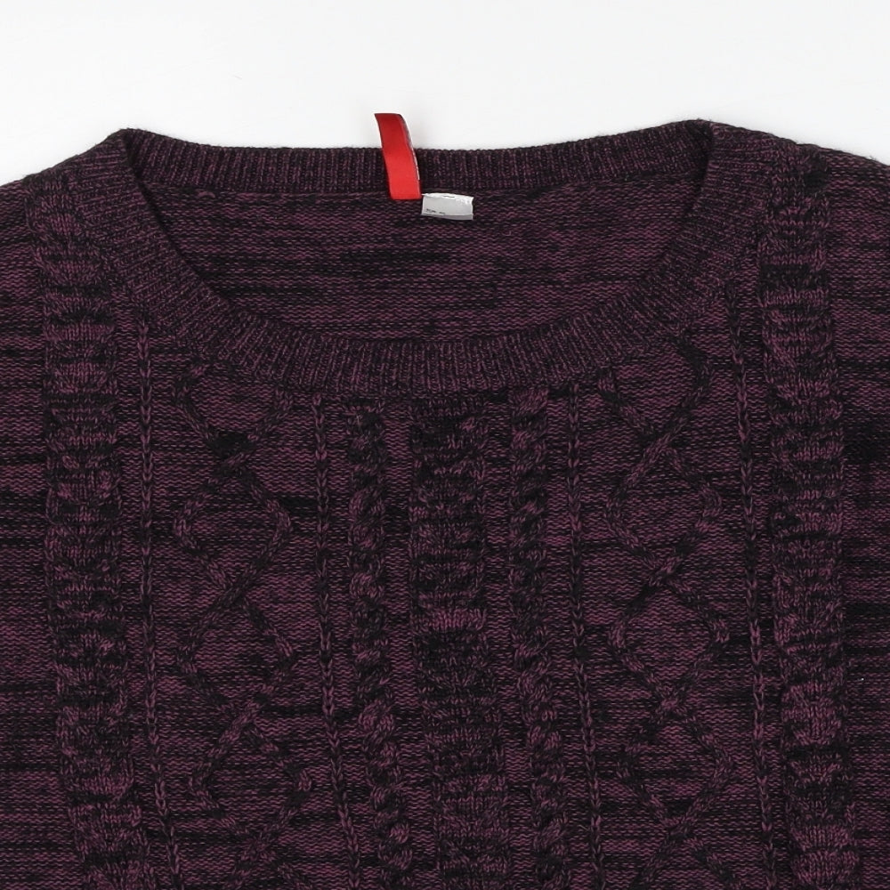 Divided by H&M Womens Purple Round Neck Cotton Pullover Jumper Size 12