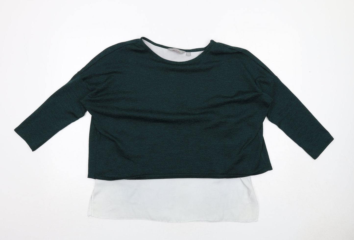 Dorothy Perkins Womens Green Polyester Basic Blouse Size 14 Boat Neck - Layered