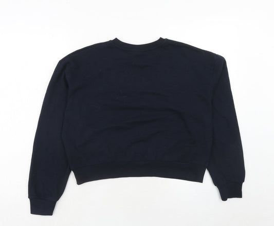Topshop Womens Blue Cotton Pullover Sweatshirt Size 6 Pullover - Love