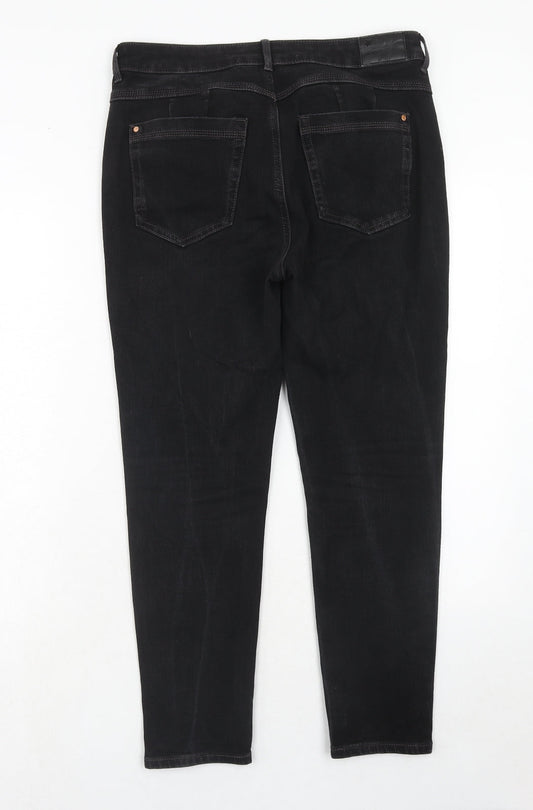 Marks and Spencer Womens Black Cotton Skinny Jeans Size 32 in Regular Zip