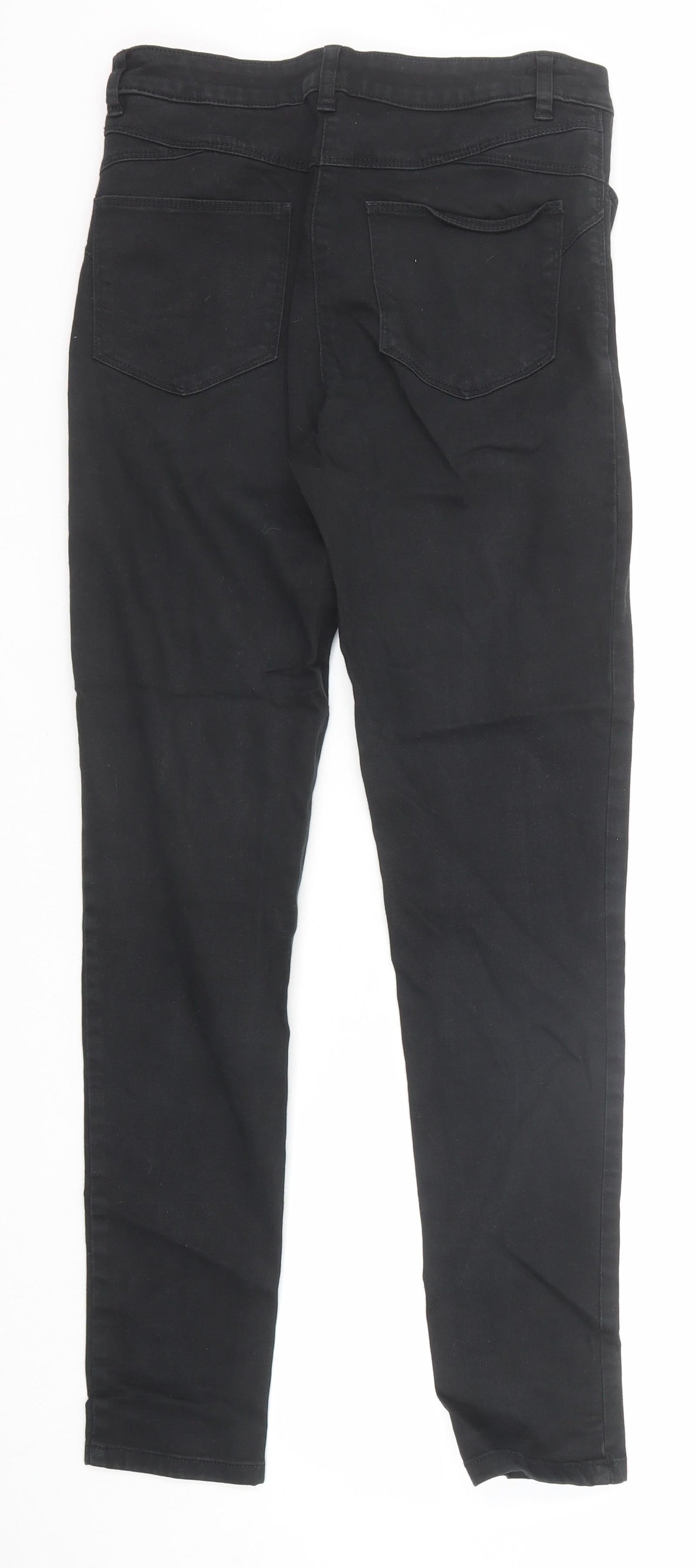 Marks and Spencer Womens Black Cotton Skinny Jeans Size 10 Regular Zip