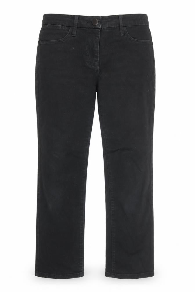 Marks and Spencer Womens Black Cotton Straight Jeans Size 8 Regular Zip
