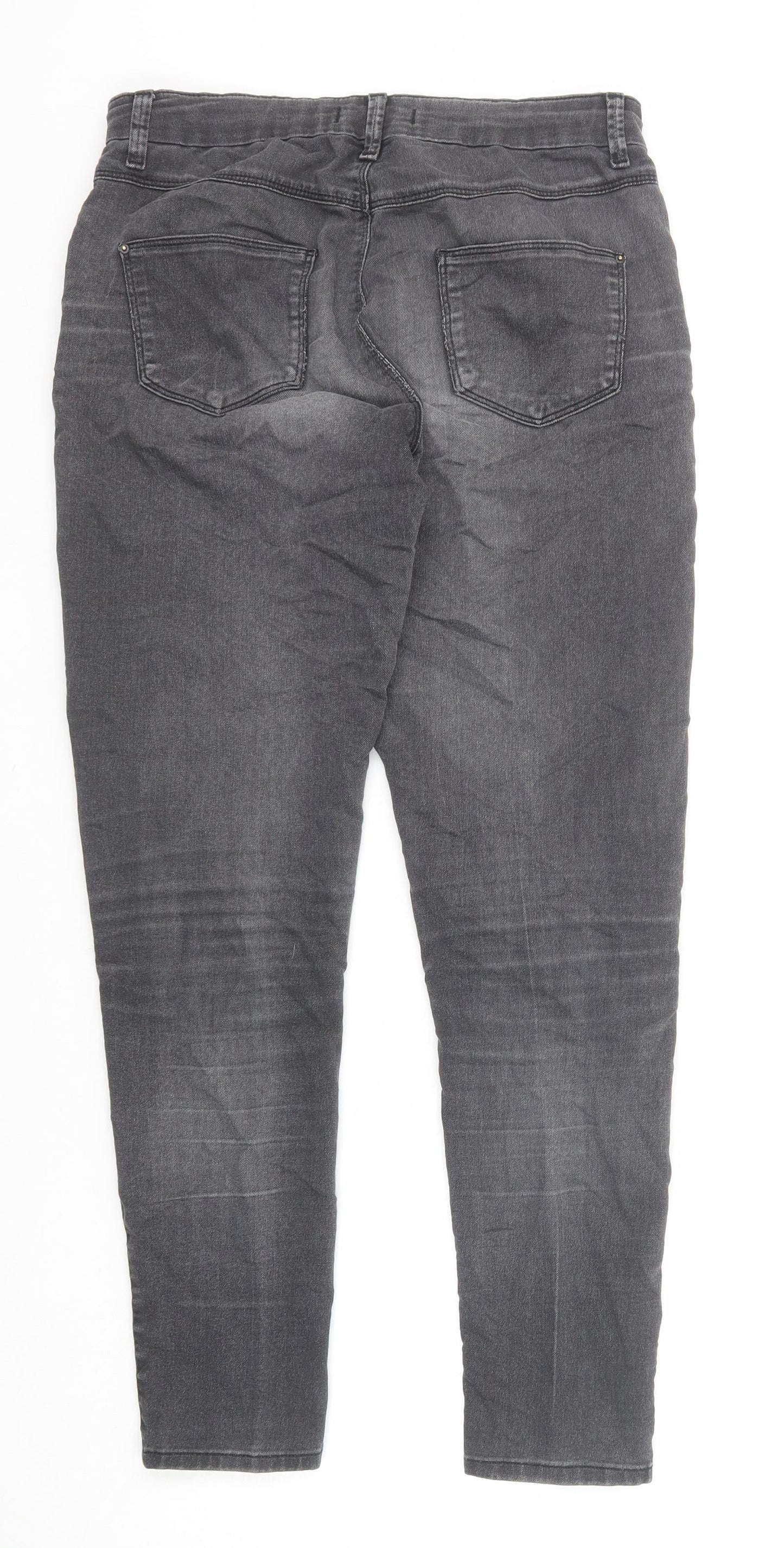Marks and Spencer Womens Black Cotton Jegging Jeans Size 10 Regular Zip